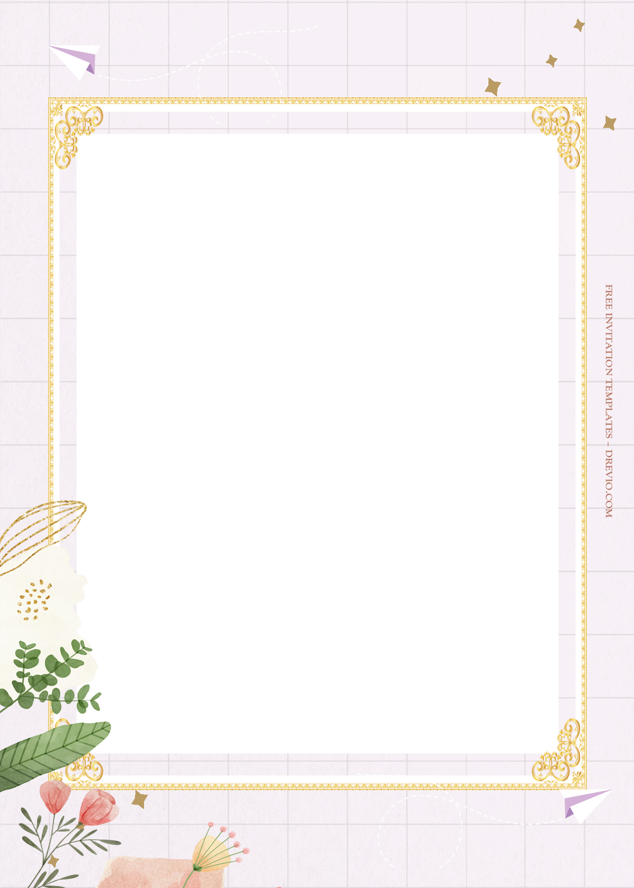7+ Spring Coming Floral Gold Wedding Invitation Templates Seven