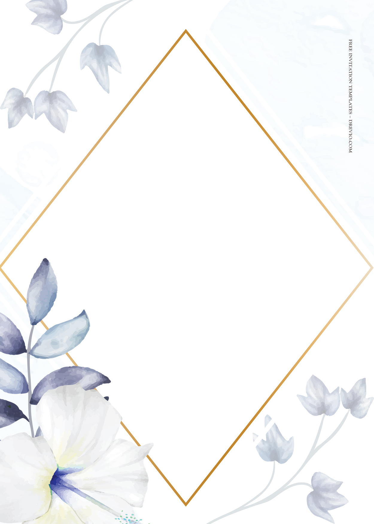 7+ Violet And Blue Gold Wedding Invitation Templates Five
