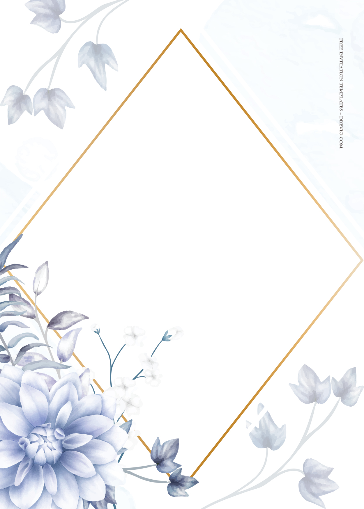 7+ Violet And Blue Gold Wedding Invitation Templates Four