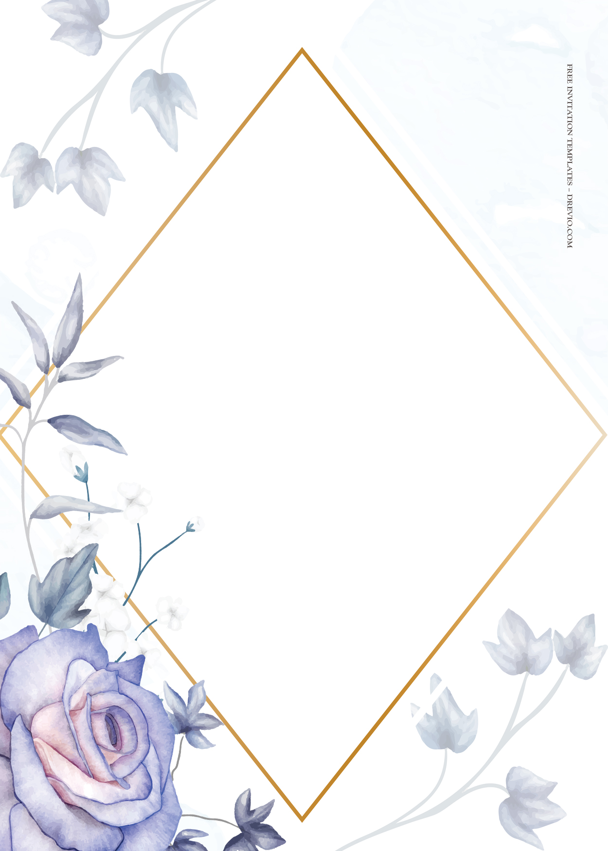 7+ Violet And Blue Gold Wedding Invitation Templates Six