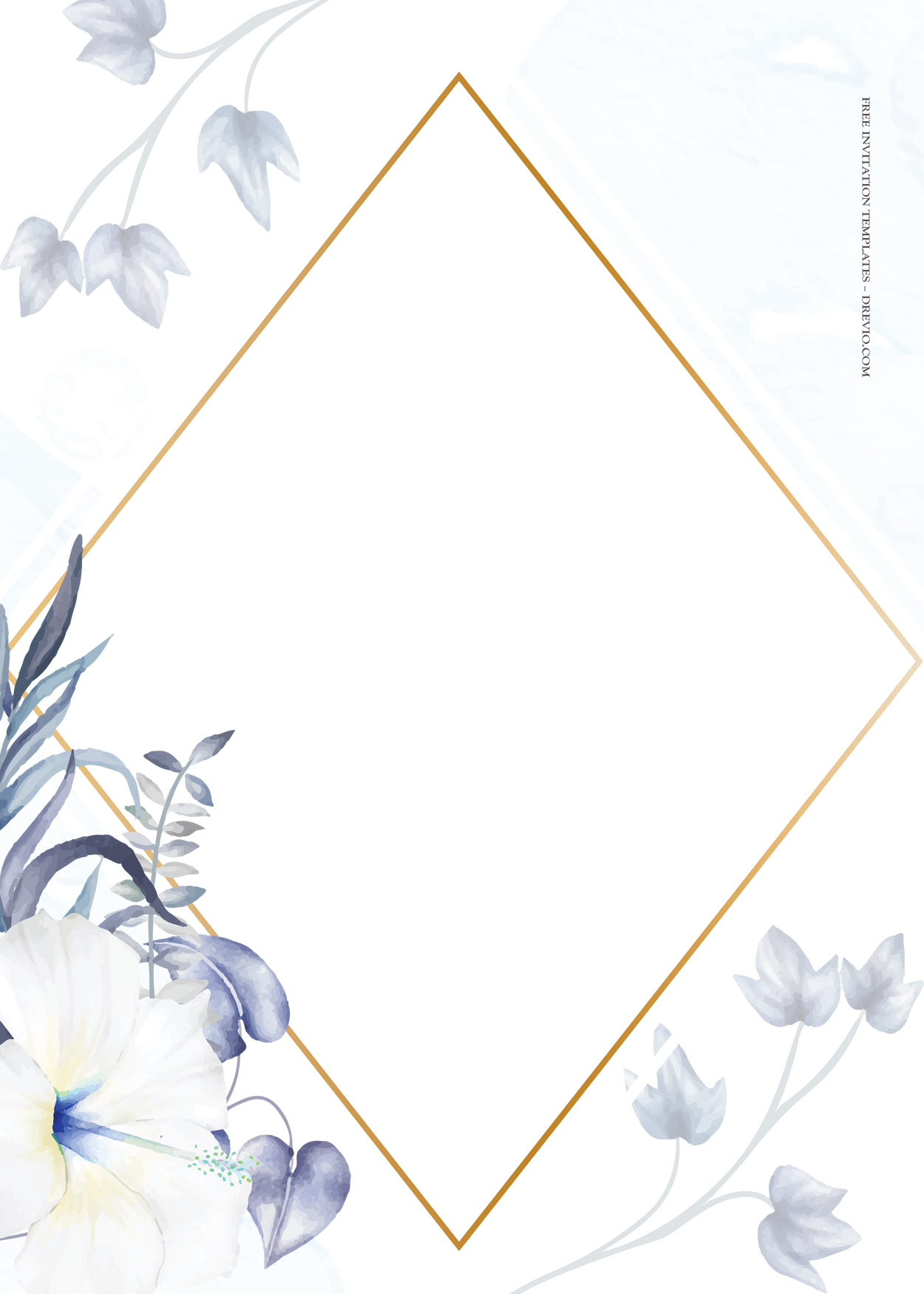 7+ Violet And Blue Gold Wedding Invitation Templates Two