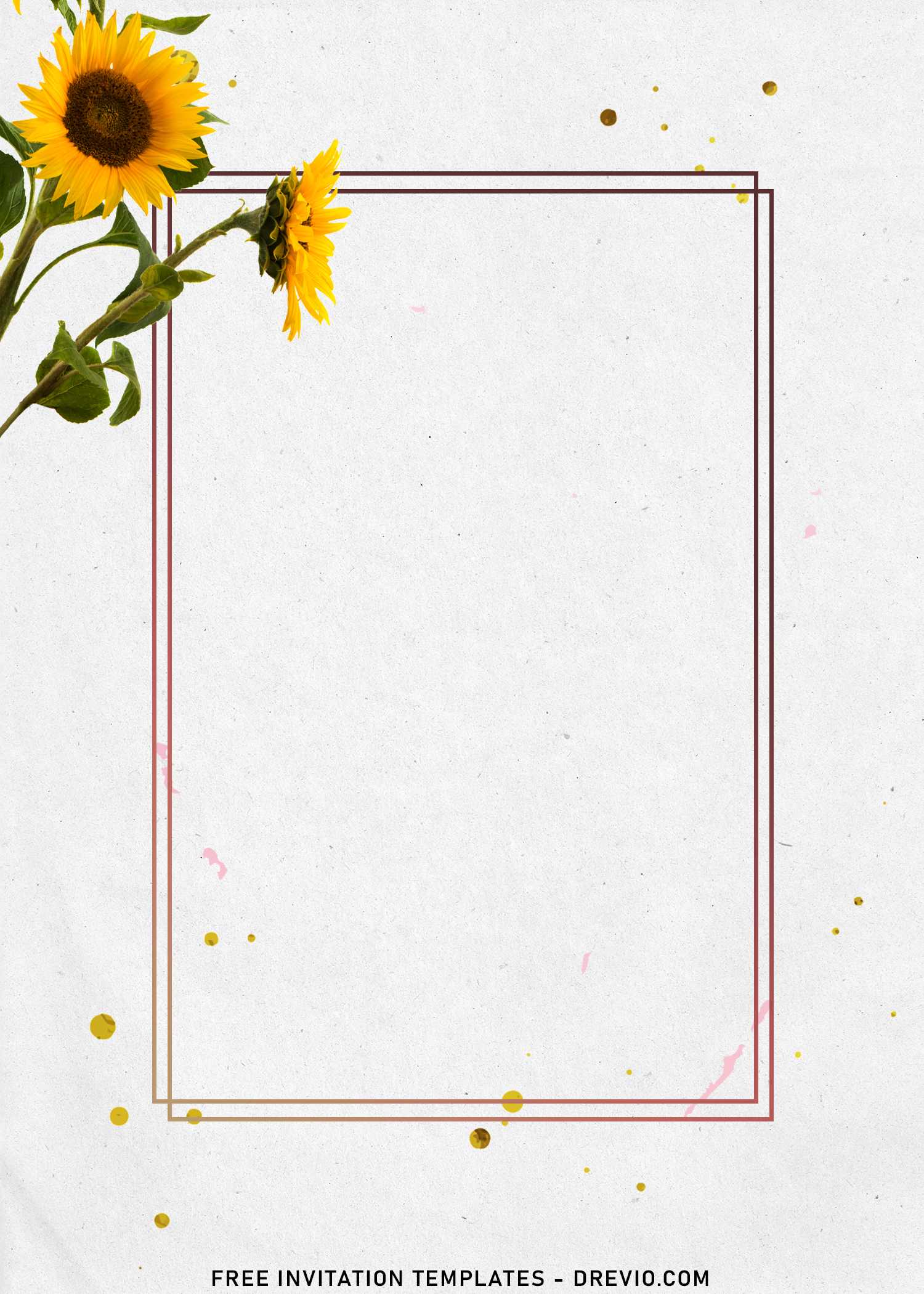 7+ Watercolor Rustic Sunflower Birthday Invitation Templates | Download ...