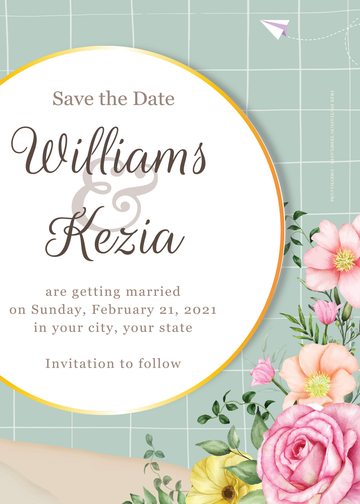7+ Wonderful Spring Floral Gold Wedding Invitation Templates Title