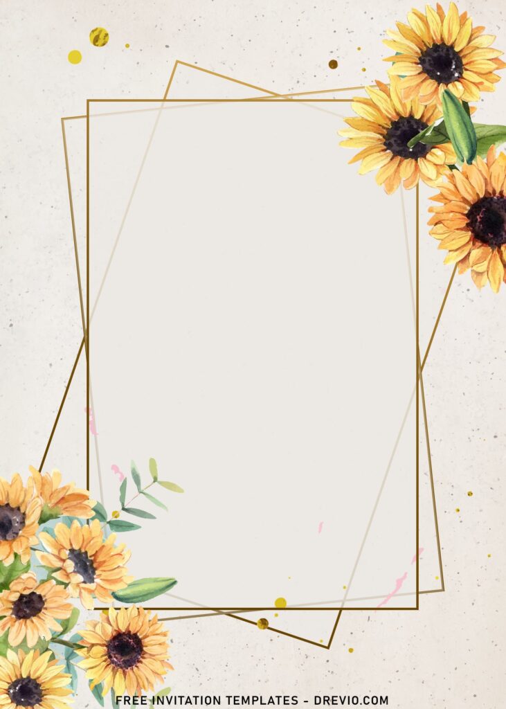 Invitation Template of 8+ Watercolor Bright Sunflower Birthday Invitation Templates 3