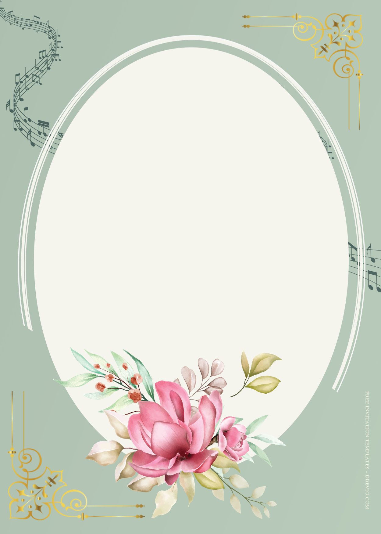 8+ Floral In An Egg Gold Wedding Invitation Templates Four