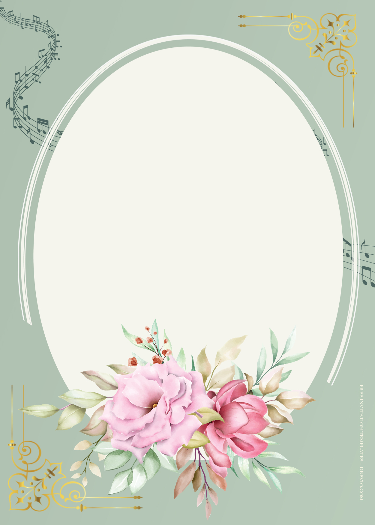 8+ Floral In An Egg Gold Wedding Invitation Templates Two