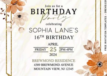 8+ Classic Elegance Spring Flowers Birthday Invitation Templates