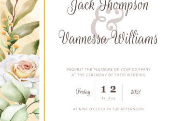 8+ Lovely Bloom Floral Gold Wedding Invitation Templates Title