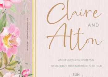 8+ Pink Promise Floral Gold Wedding Invitation Templates Title