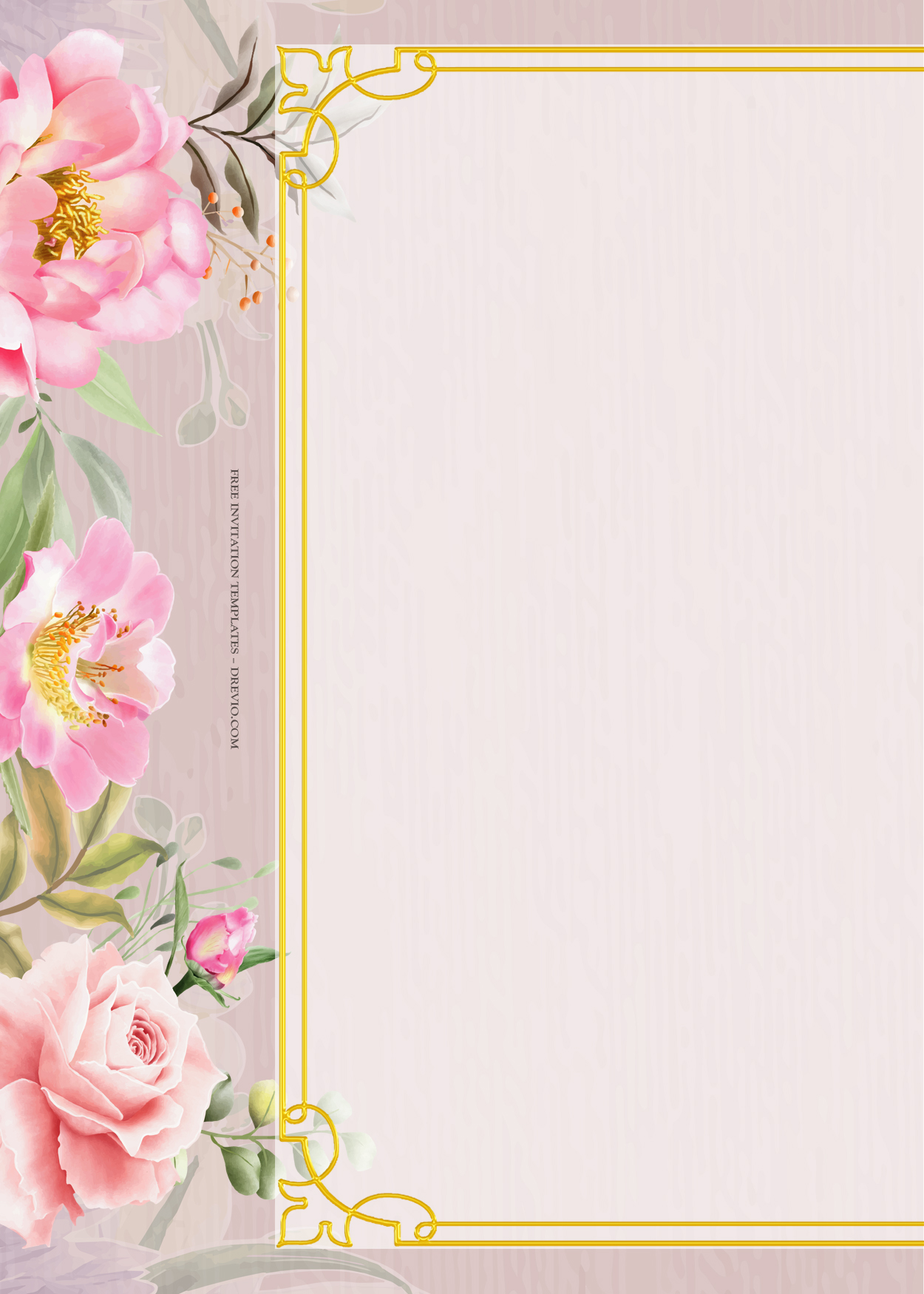 8+ Pink Promise Floral Gold Wedding Invitation Templates Two