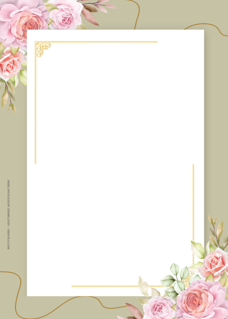 8+ Roses Fusion Floral Gold Wedding Invitation Templates - Download ...