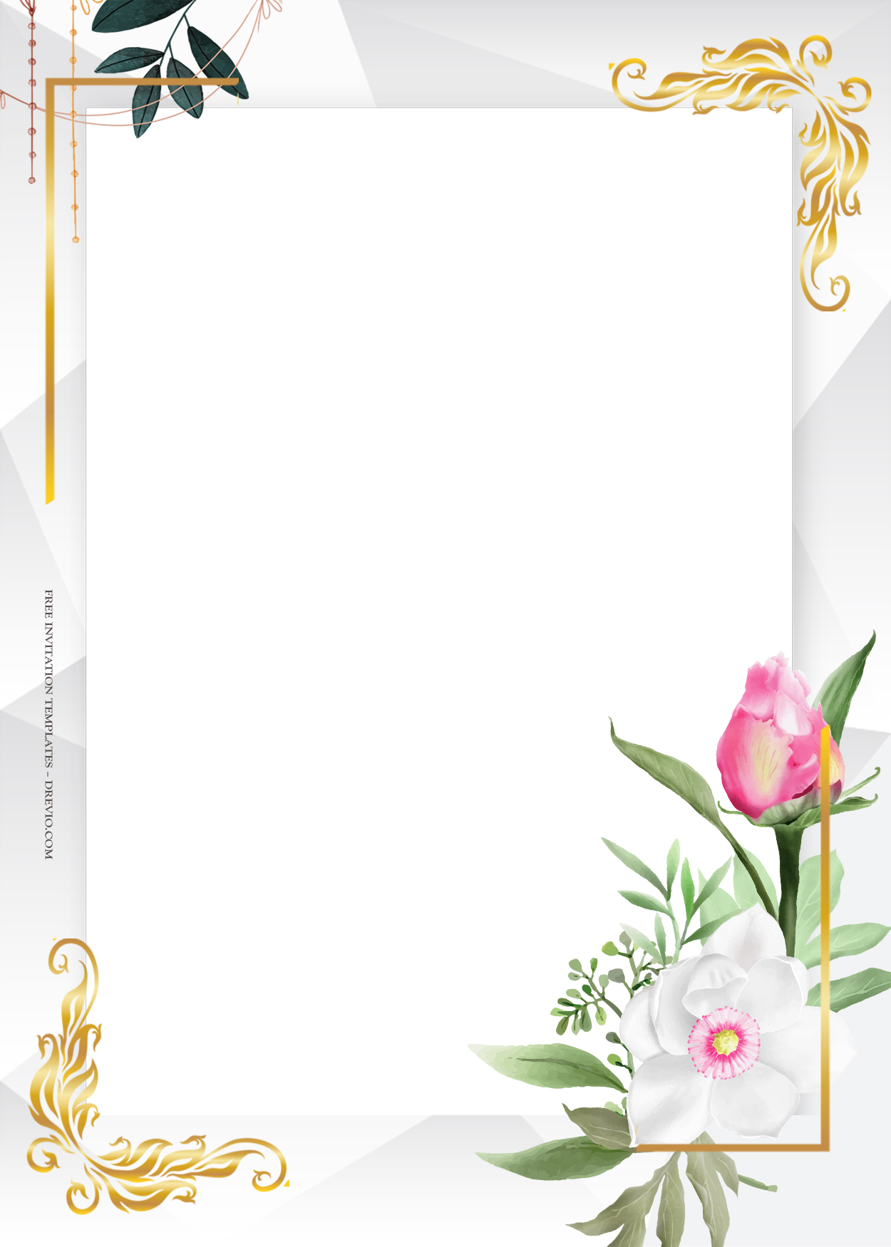 8+ Pretty Dried Floral Gold Wedding Invitation Templates Eight