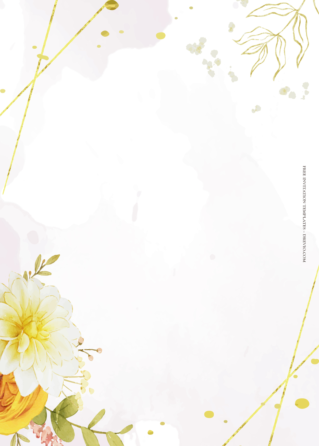8+ Single Flower Gold Wedding Invitation Templates Seven