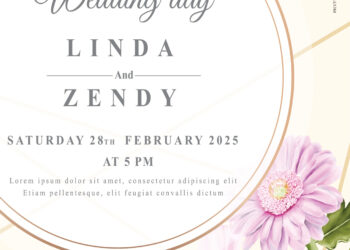 8+ Single Spring Floral Gold Wedding Invitation Templates Title
