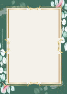 8+ Spring In Green Floral Gold Wedding Invitation Templates | Download ...