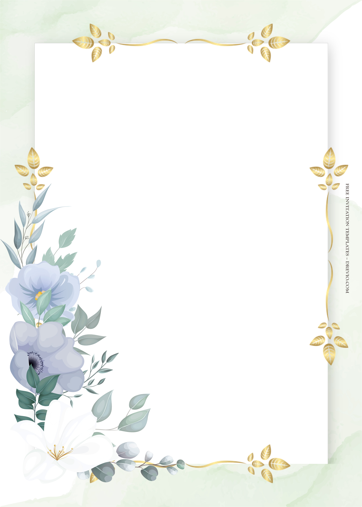 8+ Violet Hues Gold Floral Wedding Invitation Templates Four