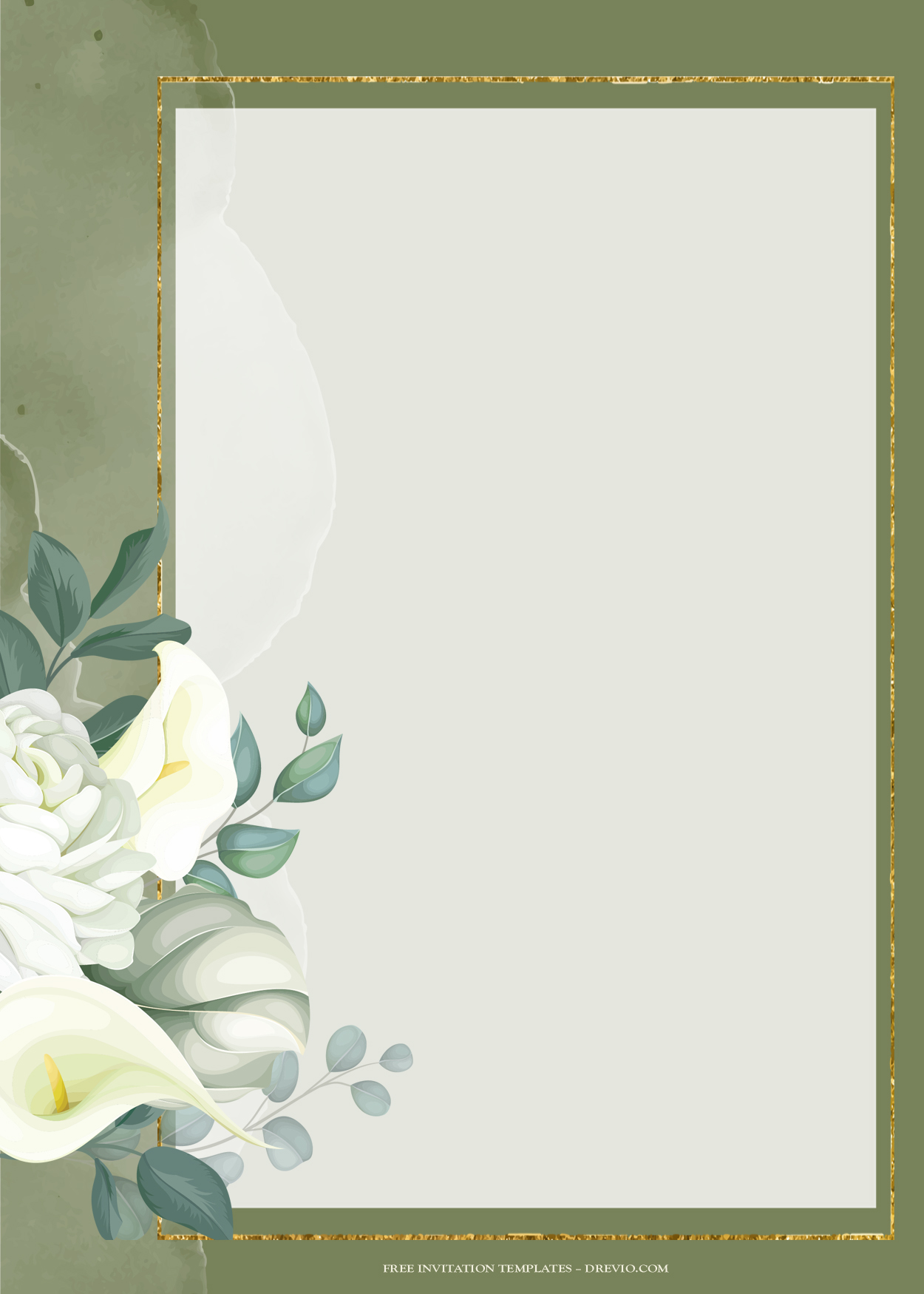 8+ White Bouquet Floral Gold Wedding Invitation Templates Four