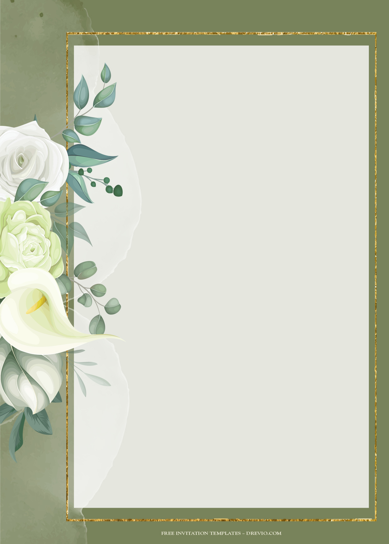 8+ White Bouquet Floral Gold Wedding Invitation Templates Seven