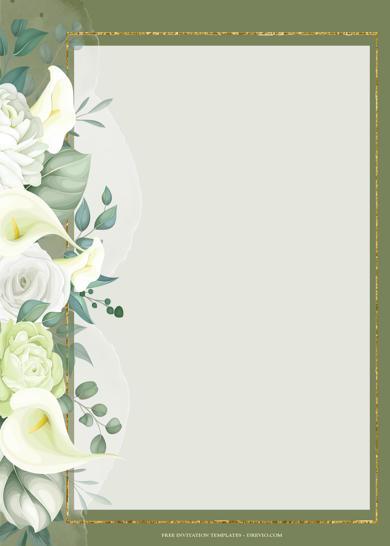 8+ White Bouquet Floral Gold Wedding Invitation Templates Two