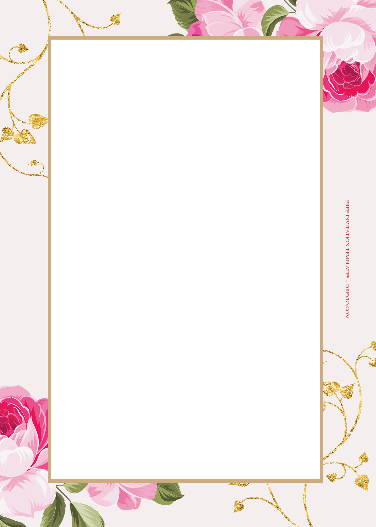 9+ Blooming Spring Gold Floral Wedding Invitation Templates Eight