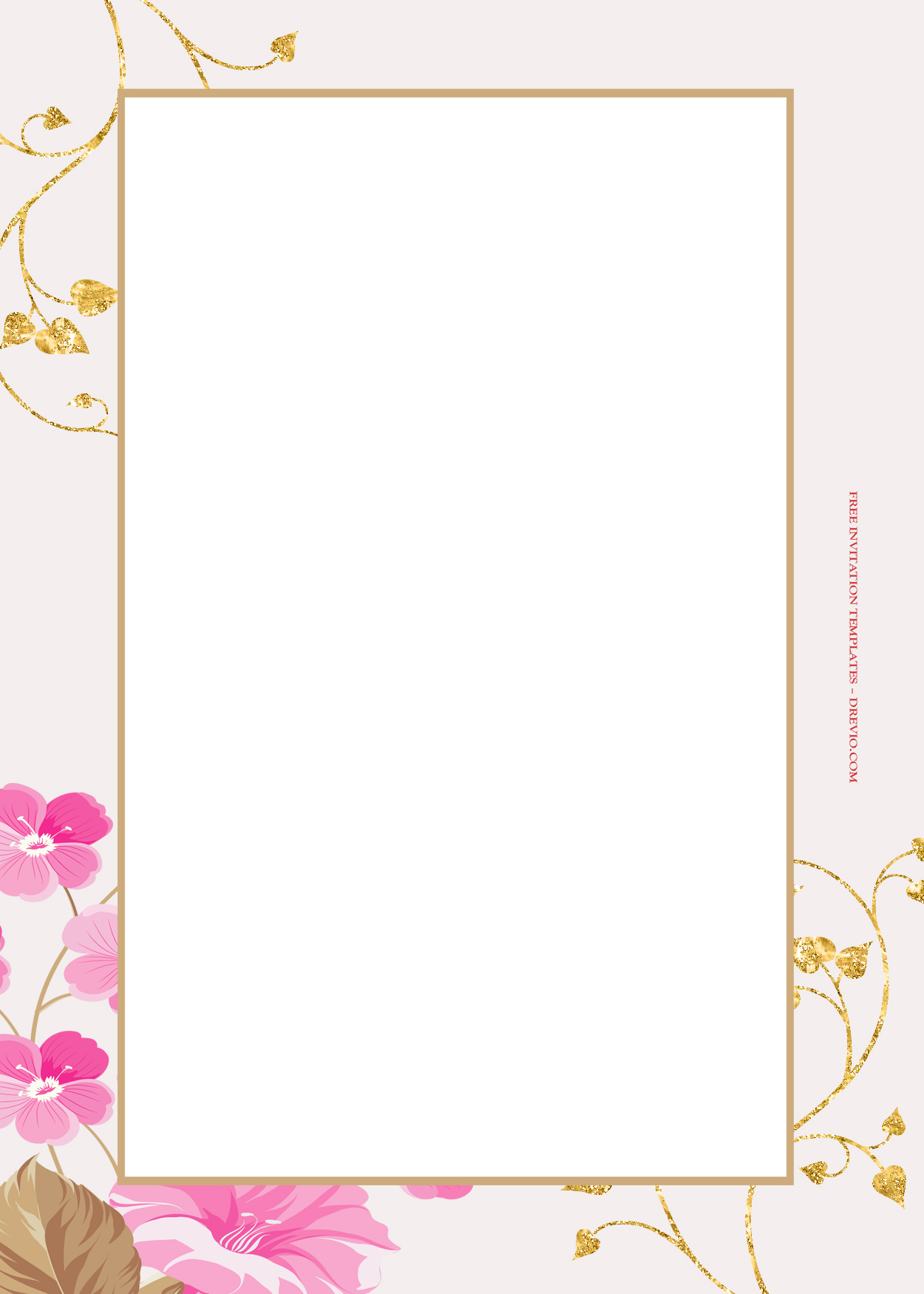 9+ Blooming Spring Gold Floral Wedding Invitation Templates Four