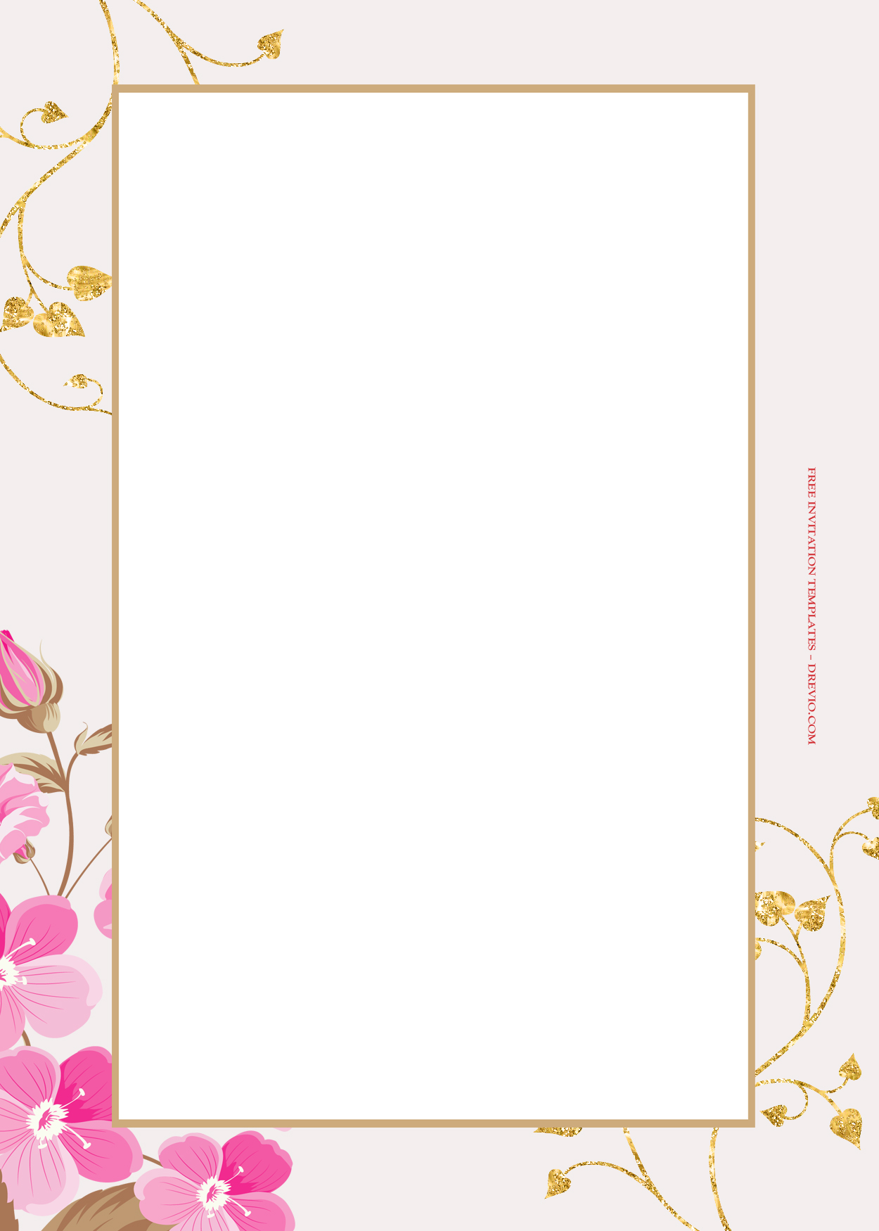 9+ Blooming Spring Gold Floral Wedding Invitation Templates Six