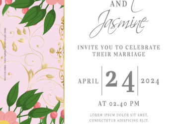 9+ Charming Floral Gold Wedding Invitation Templates Title