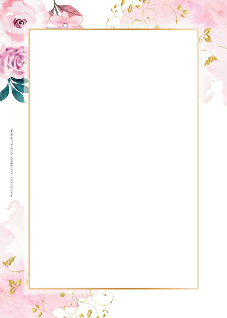 9+ Cherry Pink Floral Gold Wedding Invitation Templates | Download ...