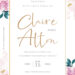9+ Cherry Pink Floral Gold Wedding Invitation Templates Title