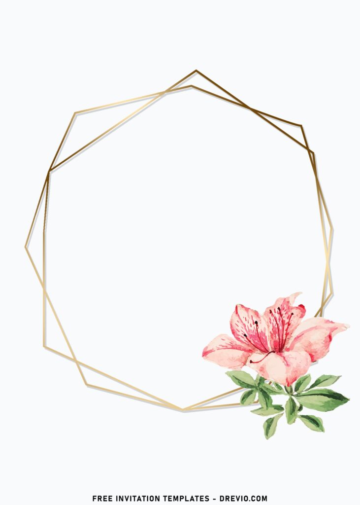 9+ Geometric Garden Blush Birthday Invitation Templates with White Background
