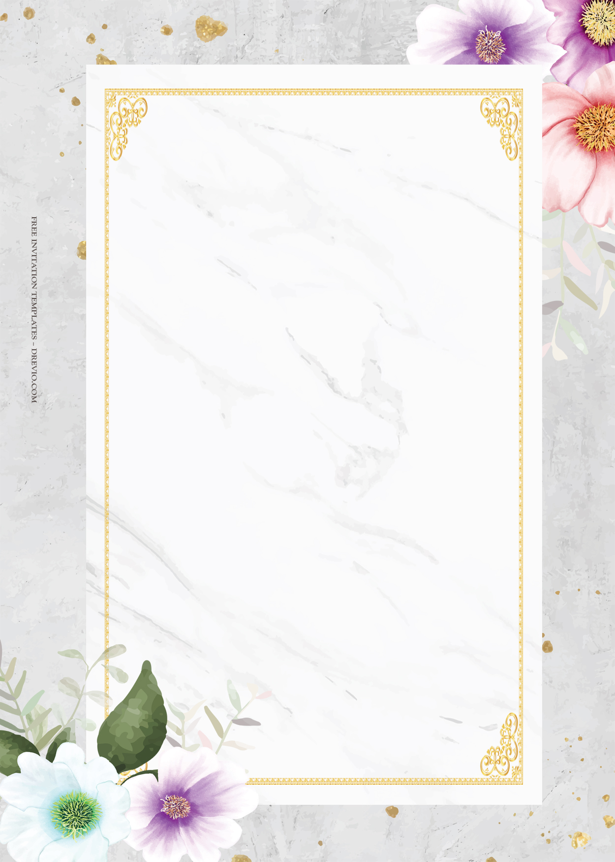9+ Love On Floral Gold Wedding Invitation Templates Eight