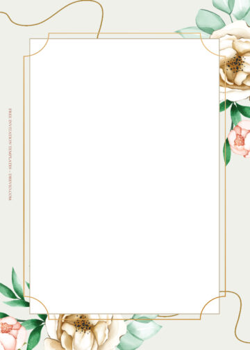 9+ Orange Peonies Floral Gold Wedding Invitation Templates | Download ...