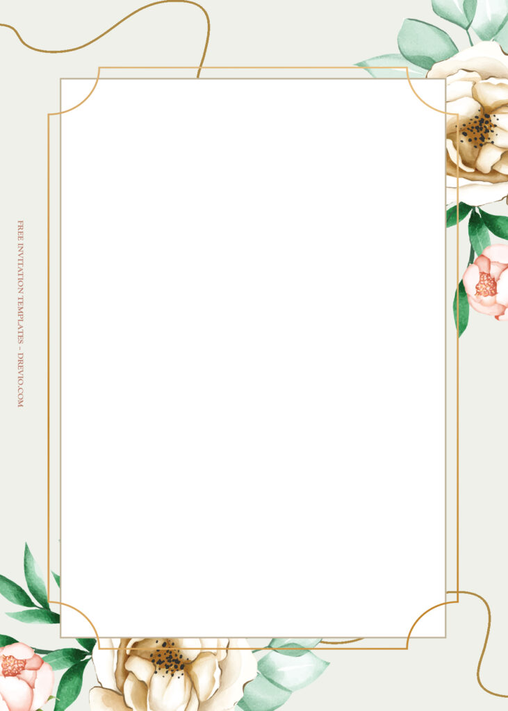 9+ Orange Peonies Floral Gold Wedding Invitation Templates 