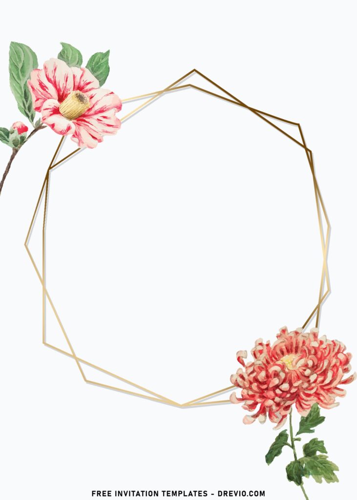 9+ Geometric Garden Blush Birthday Invitation Templates with geometric text frame