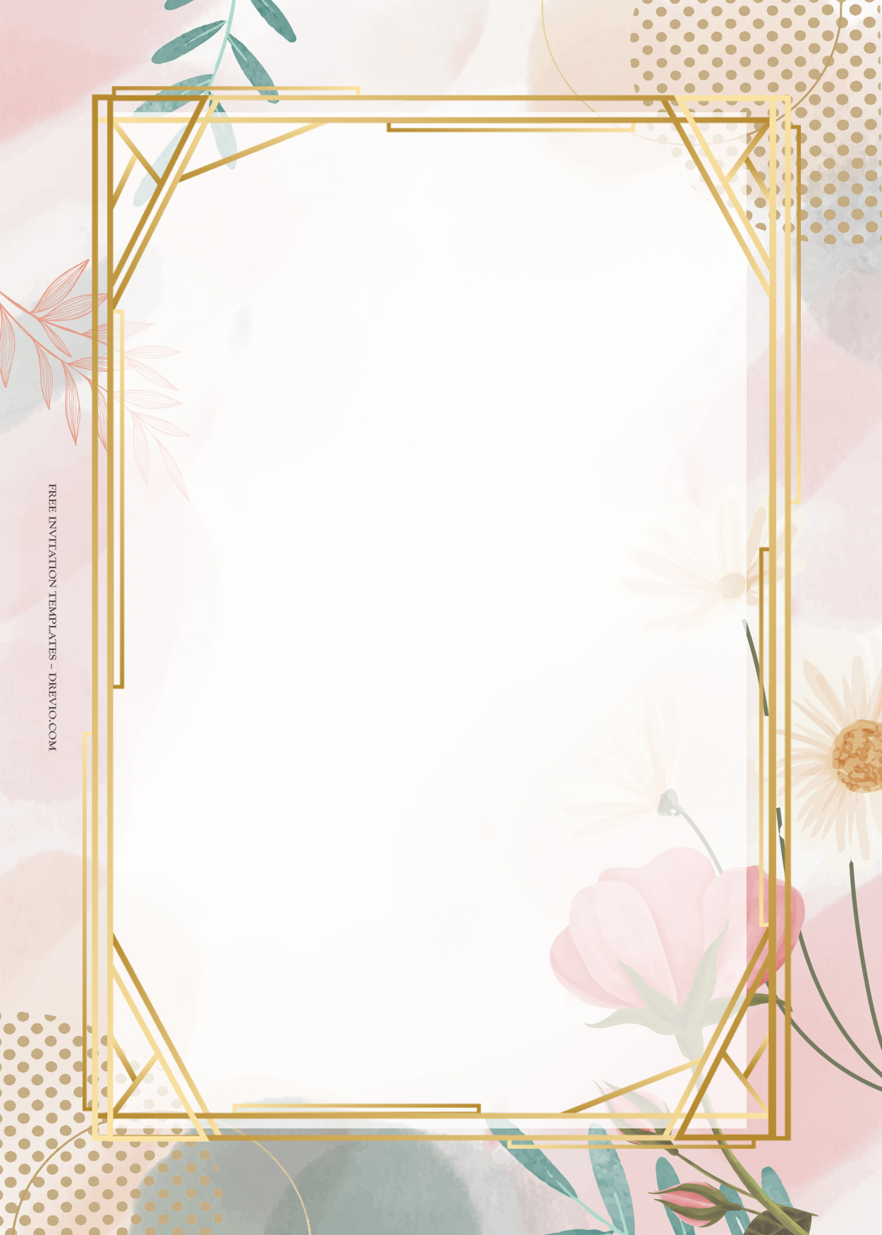 9+ Simple Red Floral Gold Wedding Invitation Templates Four