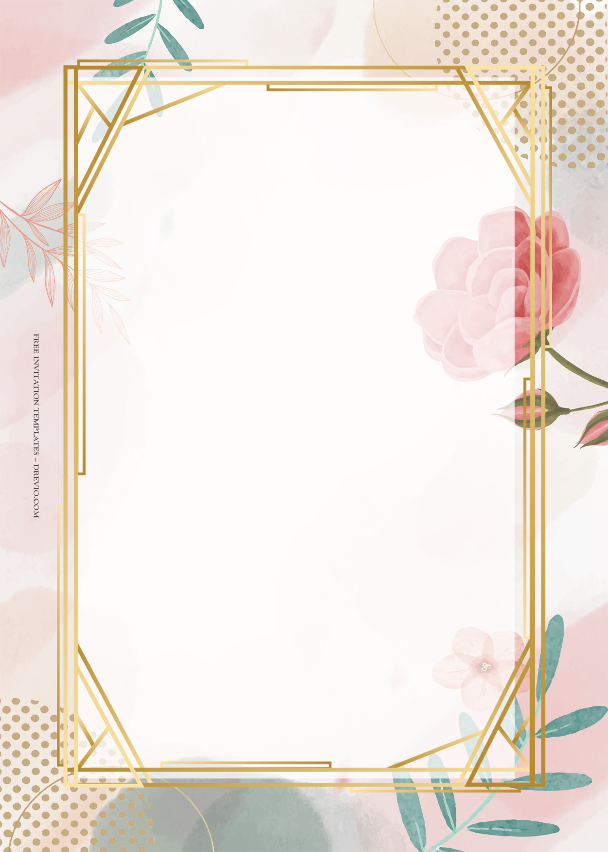 9+ Simple Red Floral Gold Wedding Invitation Templates Seven