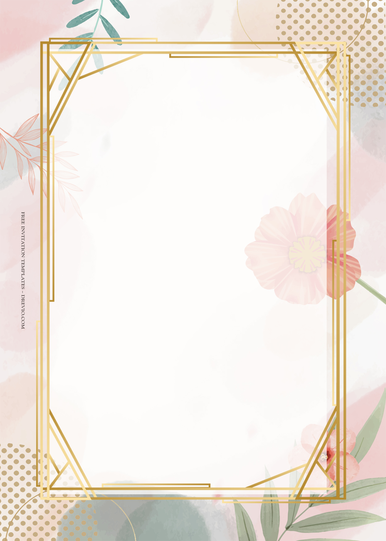 9+ Simple Red Floral Gold Wedding Invitation Templates Six