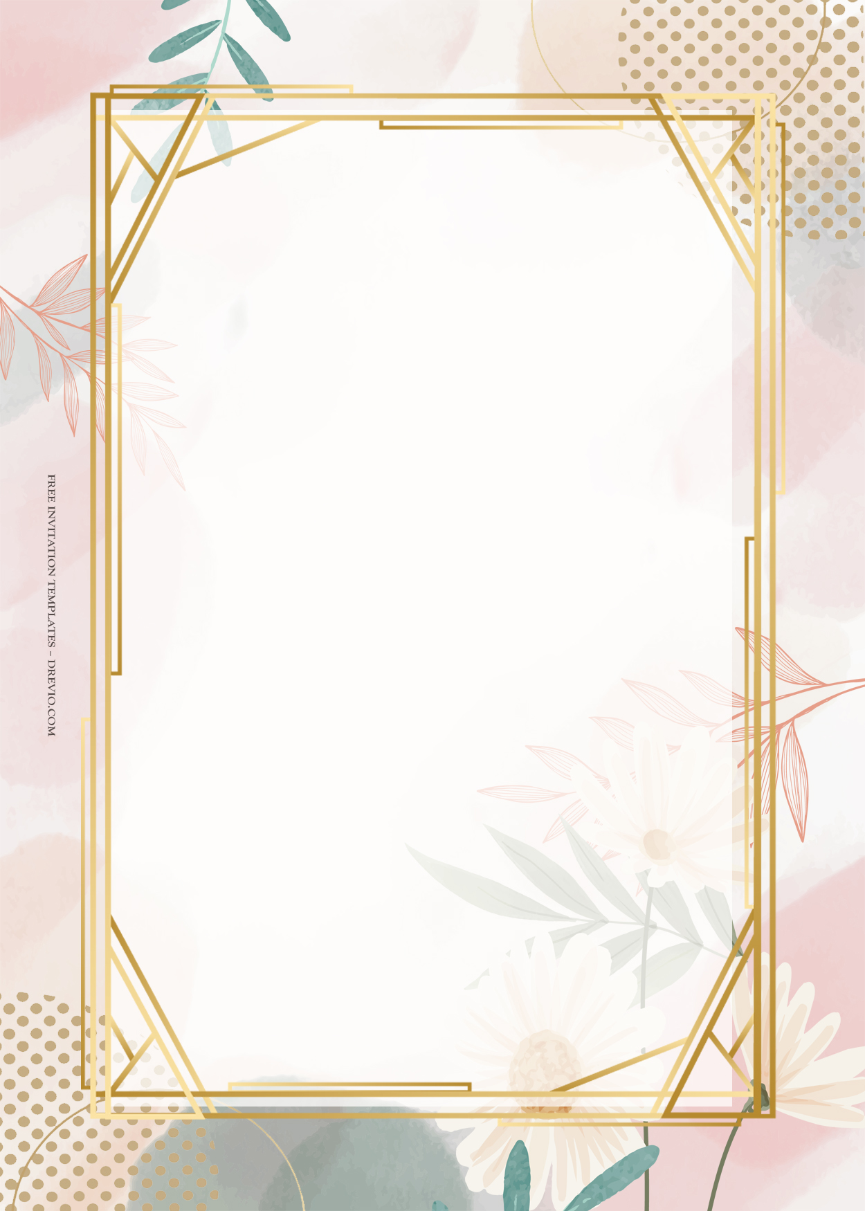 9+ Simple Red Floral Gold Wedding Invitation Templates Three