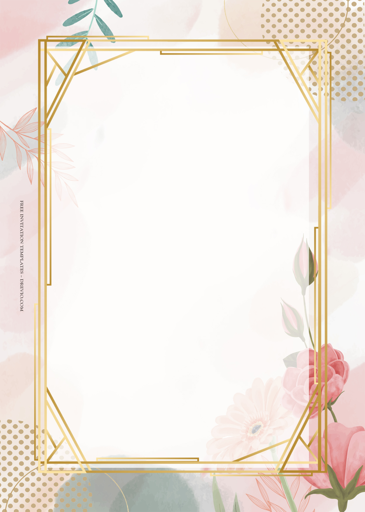 9+ Simple Red Floral Gold Wedding Invitation Templates Two