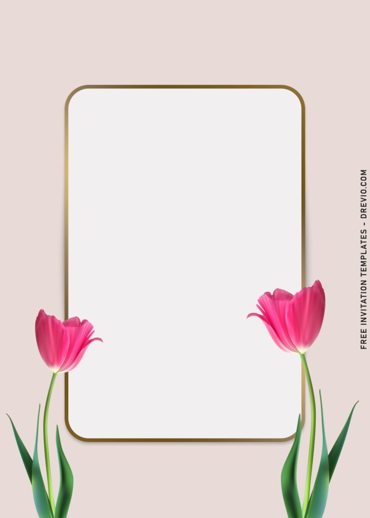 9+ Intimate Minimalist Floral Tulips Wedding Invitation Templates with pink tulip