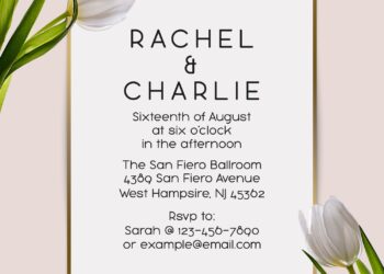 9+ Intimate Minimalist Floral Tulips Wedding Invitation Templates