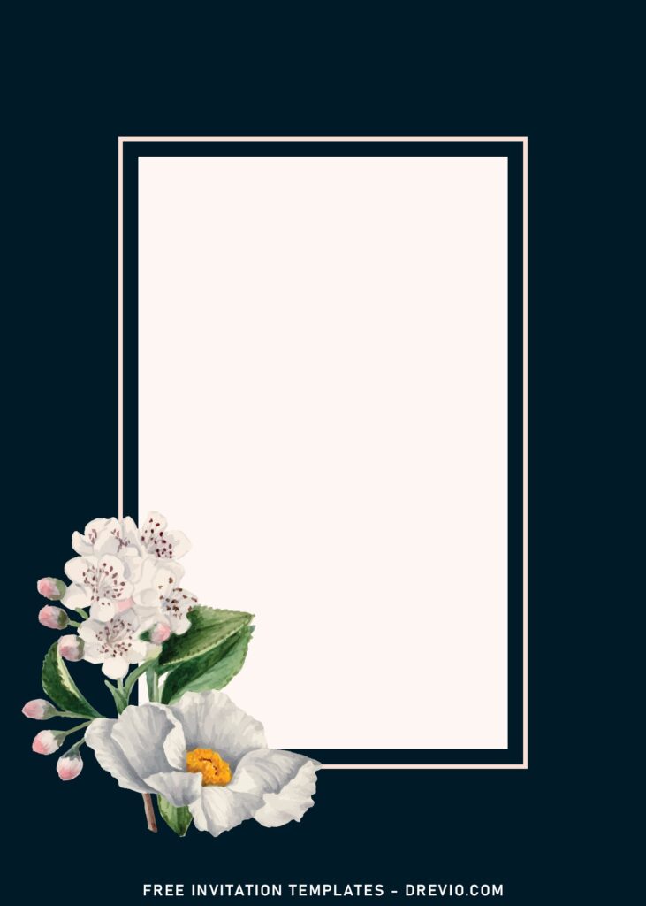 9+ Blossoming White Flowers Invitation Templates For Modern Events with beautiful white floral