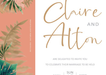 9+ Summer Party Gold Floral Wedding Invitation Templates Title