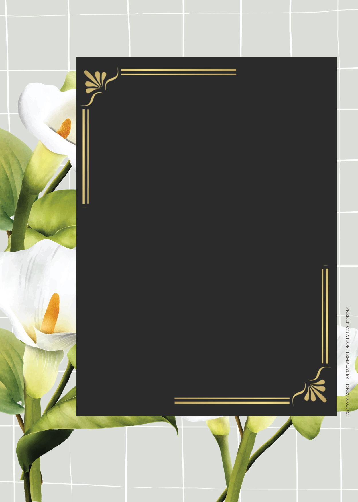 9+ White Lily Floral Gold Wedding Invitation Templates Eight