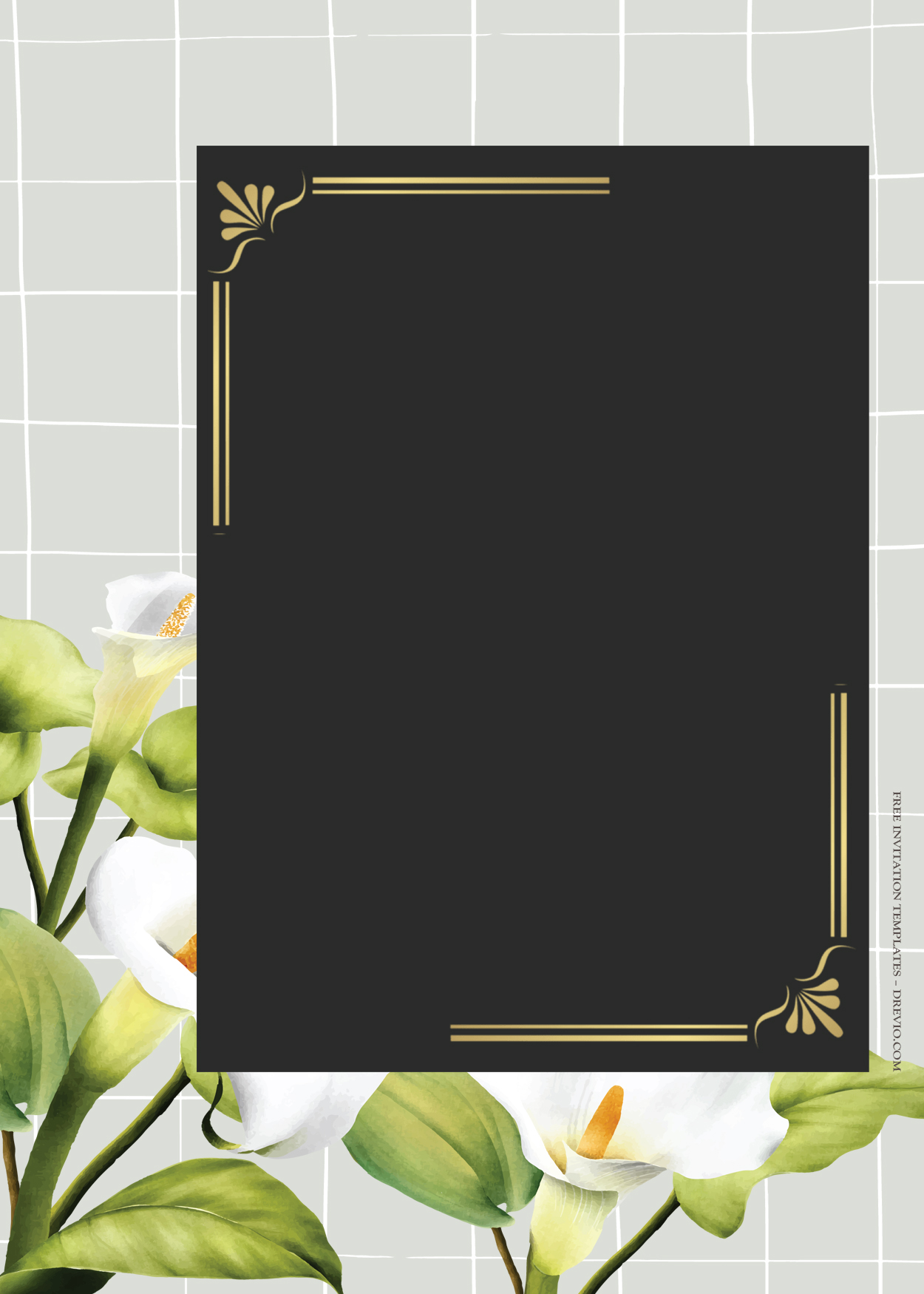 9+ White Lily Floral Gold Wedding Invitation Templates Five