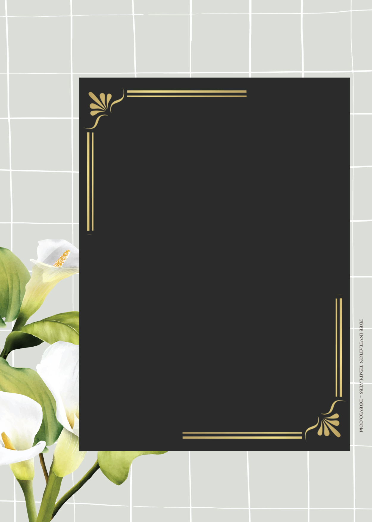 9+ White Lily Floral Gold Wedding Invitation Templates Four