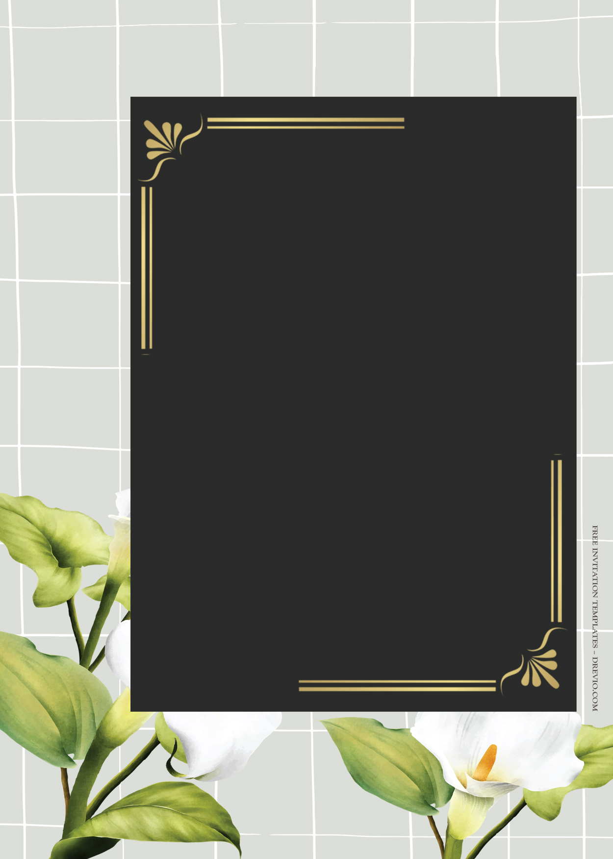 9+ White Lily Floral Gold Wedding Invitation Templates Six