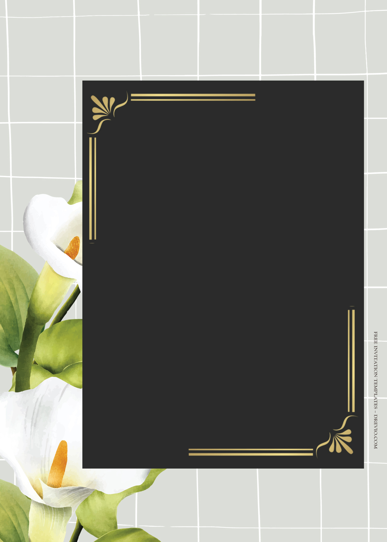 9+ White Lily Floral Gold Wedding Invitation Templates Three