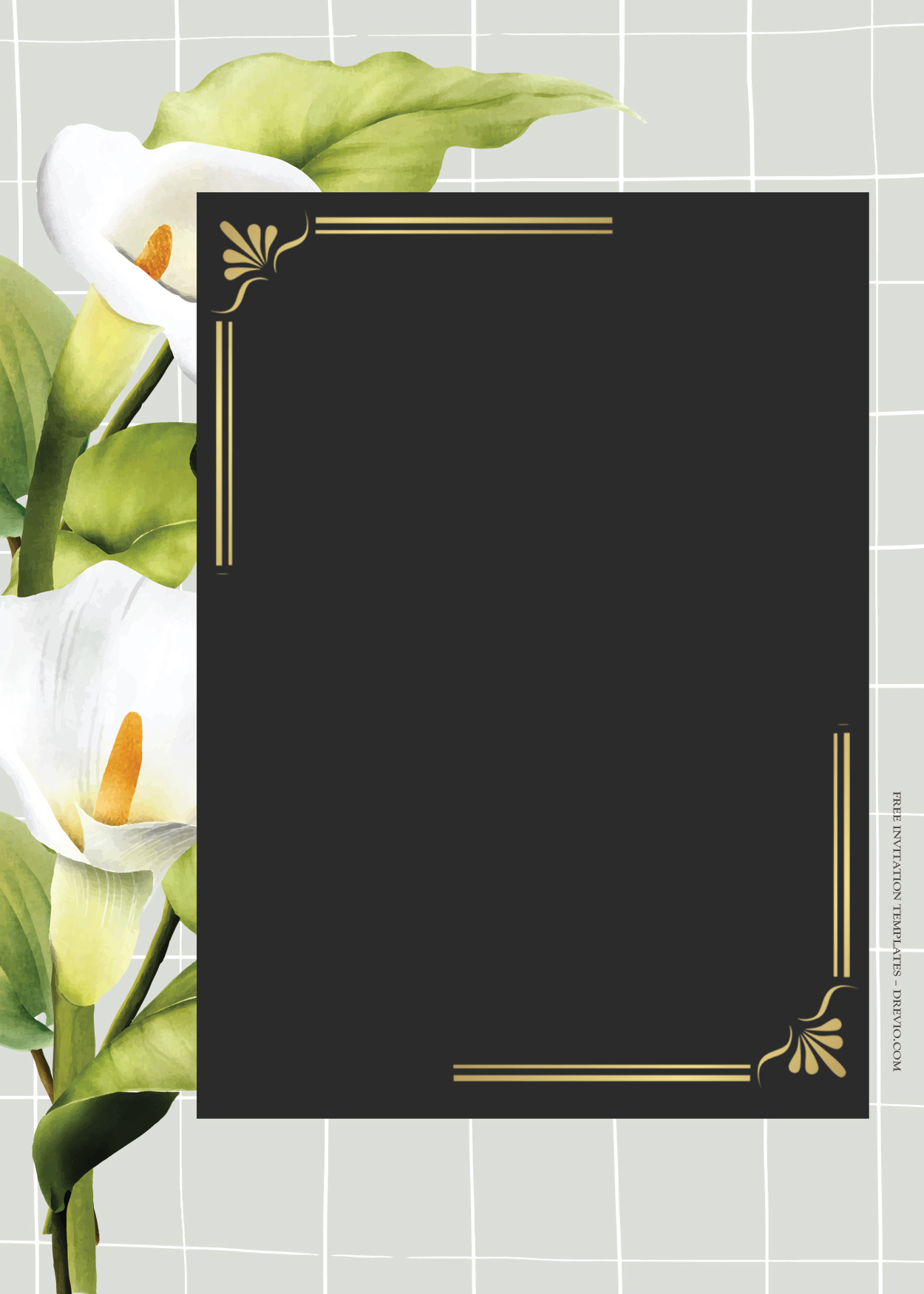 9+ White Lily Floral Gold Wedding Invitation Templates Two