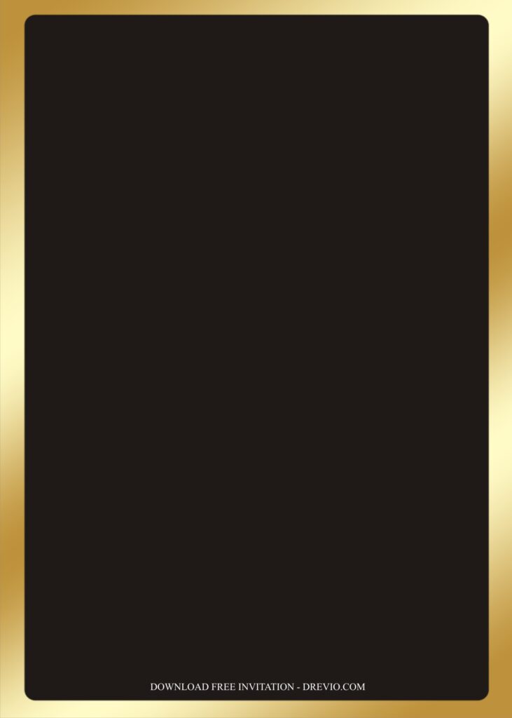 Invitation Template of Elegant Black and Gold Wedding Decorations 7